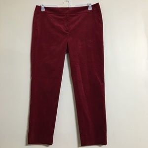 4/$25 Talbots Red Velvet Hampshire Ankle Pants